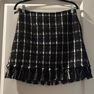 Tory Burch Black and White Skater Mini Skirt